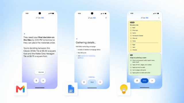 Google Adiciona Recursos de Voz com IA ao Gmail, Docs e Keep