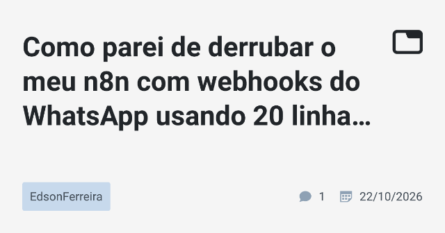 Solução Básica para Derrubadas de VPS com Webhooks do WhatsApp no N8N