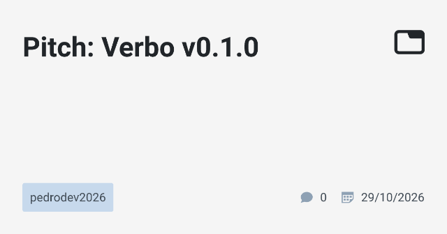 Pitch: Verbo v0.1.0