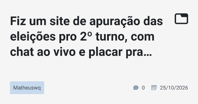 Guia Completo: Como Construir um Site de Apuração Eleitoral com Placar e Chat ao Vivo
