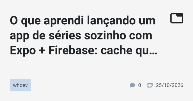Aquisição de Aplicativo de Séries: Experiência e Desafios
