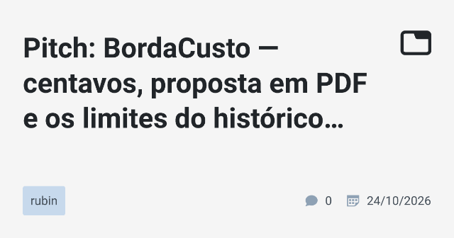 BordaCusto: Decisões de Design e Tecnologia para Ferramentas de Orçamento