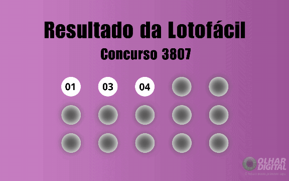 Resultado da Lotofácil de hoje: veja números e ganhadores do concurso 3807 (domingo, 18/10)