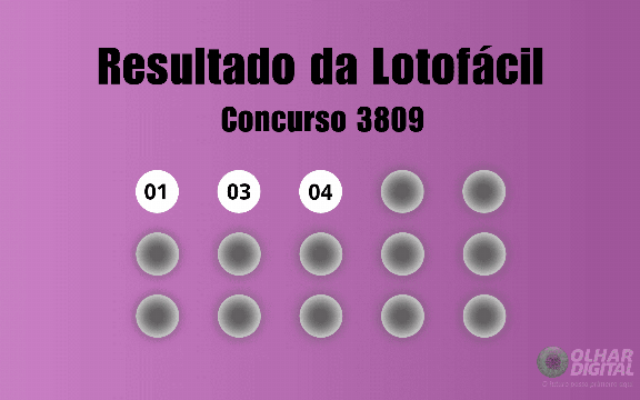 Resultado da Lotofácil de hoje: veja números e ganhadores do concurso 3809 (terça, 20/10)