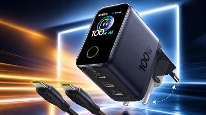 Kleines USB-Ladegerät mit 3 Ports und Display von Baseus
